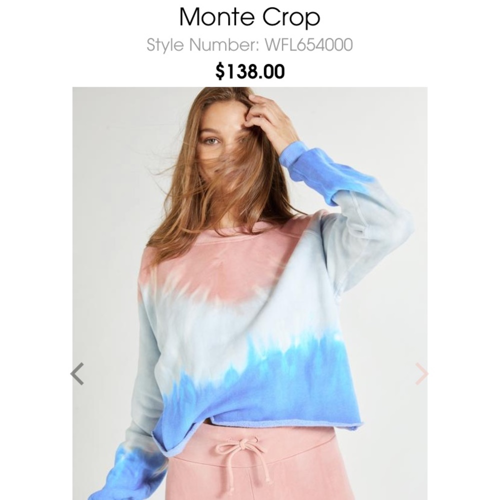 Wildfox tie dye cropped crew neck